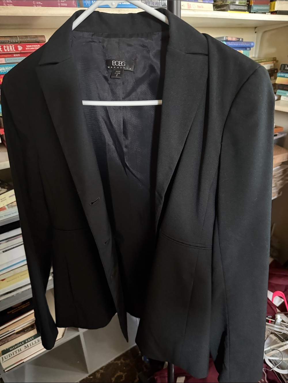 BCBG Black Classic Single-Breasted Blazer